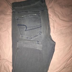 AE Gray/Blue Skinny jeans